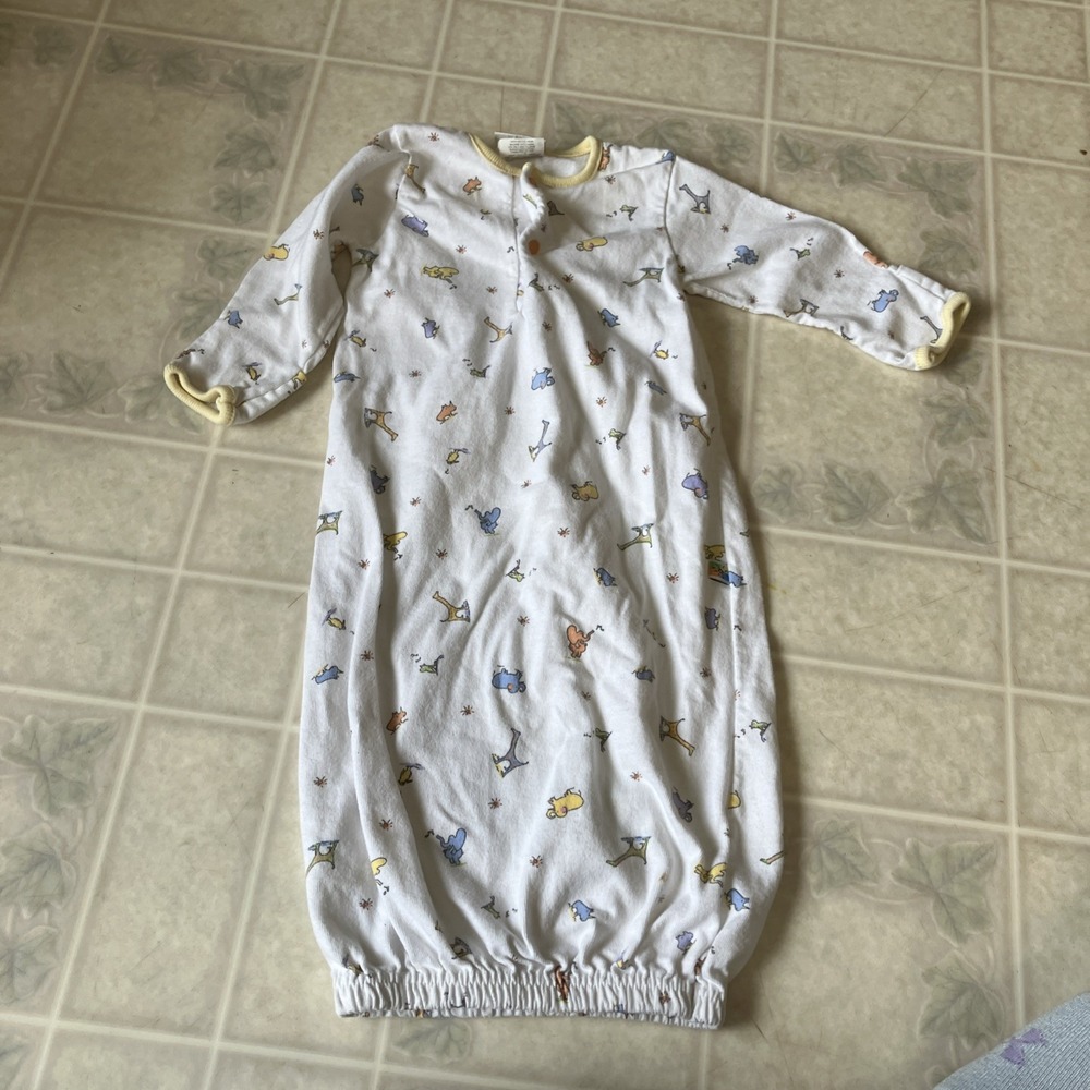 Vintage Baby Layette Carter's newborn 0-3 Month Yoko Ono Lennon White Sleep Gown